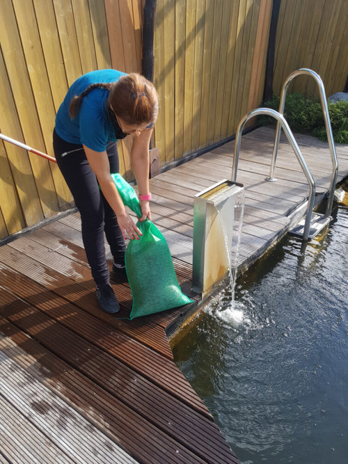 Aqua Clear Anwendung in einem Schwimmteich